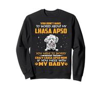 Crazy Lhasa Apso Mom Funny Dog Mom Puppy Lover Sudadera
