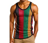 CRAZY LIZARD Chaleco de hilo rasta en Chalecos de hilo rasta clásicos. Chalecos Rasta para hombre con colores rasta Chaleco muscular de hilo rasta rojo, amarillo, azul, verde y muchos más colores.