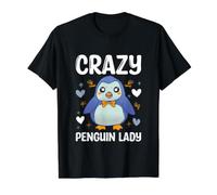 Crazy Penguin Lady, Divertida guardiana del zoológico Camiseta gráfica económica, Hombre, Negro, XL