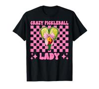 Crazy Pickleball Lady Girl Pickleball Mamá Día de la Madre Rosa Camiseta