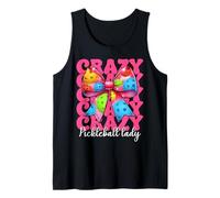 Crazy Pickleball Lady Girl Pickleball Mamá Día de la Madre Rosa Camiseta sin Mangas
