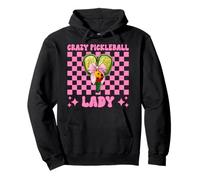 Crazy Pickleball Lady Girl Pickleball Mamá Día de la Madre Rosa Sudadera con Capucha