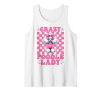 Crazy Poodle Lady Dog Girl Caniche Mom Coquette Bow Camiseta sin Mangas