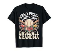 Crazy Proud Always Loud Baseball Grandma Camiseta