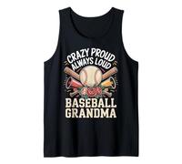 Crazy Proud Always Loud Baseball Grandma Camiseta sin Mangas