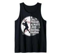 Crazy Proud Always Loud Baseball Grandma Camiseta sin Mangas