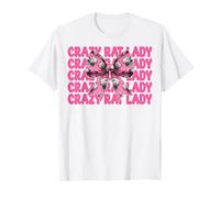 Crazy Rat Lady Rat Girl Mom Mouse Día de la Madre Coqueta Bow Camiseta