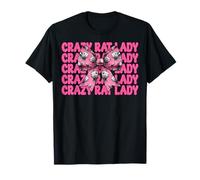 Crazy Rat Lady Rat Girl Mom Mouse Día de la Madre Coqueta Bow Camiseta