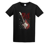 Crazy Rockbroken Guitar Print Guyss Music Band Team Custom Company Graphic tee Printed Top Shirt For Mens T-Shirt Black L
