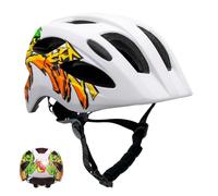 Crazy Safety Casco Bicicleta Niños | Casco para Niño de 6-12 Años Casco de Skate, Ciclismo, MTB, Patines, monopatín | Luz Trasera Recargable USB | Casco Ajustable 54-58 cm (Azul/Amarillo)