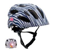 Crazy Safety Cool - Casco de Bicicleta para niños de 6 a 12 años, para Bicicleta, monopatín, Bicicleta de montaña, Patines en línea, luz Trasera Recargable por USB, Casco de Bicicleta Ajustable de 54