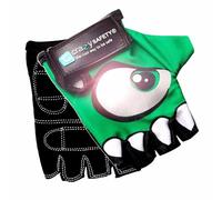 Crazy Safety Guantes de ciclismo negros para niños | Ojos reflectantes y palmas acolchadas | Talla S | Ideal para ciclismo, scooter y actividades al aire libre, verde, Tamaño S