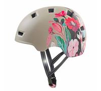 Crazy Safety Rampage Flor Gris | Casco para Bici, Skateboard, Patines y Bicicletas BMX | Casco de Bicicleta para Hombres, Mujeres y niños | L (57-61cm) | Casco Ajustable Skater y Ciclistas