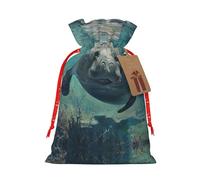 Crazy Save Manatee - 1 bolsa de mano de material duradero de 4.7 x 6.9 pulgadas con cordón para regalo elegante de Halloween