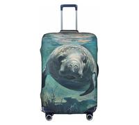 Crazy Save Manatee - Funda elástica para maleta, lavable, resistente a los arañazos, color blanco, blanco, L
