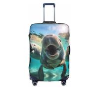 Crazy Save Manatee - Funda elástica para maleta, lavable y resistente a los arañazos, color blanco, blanco, medium
