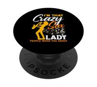 Crazy Sax Lady Saxofón Saxofonista Mujer PopSockets PopGrip Adhesivo