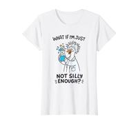 Crazy Scientist Goose No es lo Suficientemente Tonto Divertido Camiseta gráfica económica, Mujer, Blanco, M