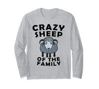 Crazy Sheep of The Family Oveja Divertida Agricultor Manga Larga
