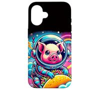 Crazy Space Taco Pig Funny Carcasa para iPhone 16