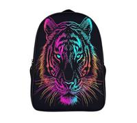 Crazy Tiger King of Beasts Mochilas Para Niñas, Niños Mochilas Escolare Juveniles De Primaria Mochila Infantil Impermeable Chica Mochilas De Viaje Colegio Bolsas De Gran Capacidad 40x28x16cm