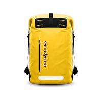 crazy4sailing Mochila impermeable de PVC 35 L/55 L - Mochila de exterior para barco, vela, camping y ciclismo - Bolsa de lona resistente al agua de PVC en 6 colores, amarillo, 55 Liter, Mochila