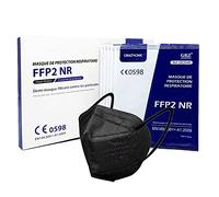 CRAZYCHIC - 20 Mascarillas FFP2 Negras Homologadas Certificadas CE EN149 - Mascarilla de Protección Respiratoria CE 0598 - Protectora Respirador Antipolvo - 5 Capas Alta Filtración - Paquete 20