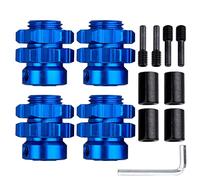 CrazyHobby Cubos de rueda de aluminio de 17 mm estriados para 1/10 Traxxas E-Revo Summit T-Maxx, juego de 4 (azul marino)