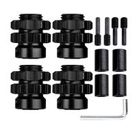 CrazyHobby Cubos de rueda de aluminio de 17 mm estriados para 1/10 Traxxas E-Revo Summit T-Maxx, juego de 4 (negro)