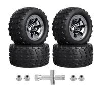 CrazyHobby Ruedas y neumáticos prepegados para Monster Truck con hexagonal de 12 mm para 1/10 Traxxas Slash Stampede 4x4 VXL HPI Savage 2S 3S RC Car (juego de 4)