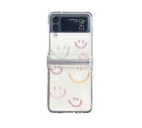 CrazyLemon Estuche para Samsung Galaxy Z Flip 3 5G, Bisagra Protectora Estuche Transparente Cover Rígido para PC Prueba Golpes para Teléfono Móvil - Sonrisa