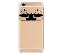 CrazyLemon para la Cubierta de la Funda iPhone 6S iPhone 6, Soft TPU Flexible híbrido Silicone Skin Skin Clear TPU Back Fundas Ultra Delgadas para iPhone 6 6S - Par de Osos