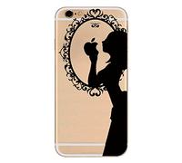 CrazyLemon para la Cubierta de la Funda iPhone 6S iPhone 6, Soft TPU Flexible híbrido Silicone Skin Skin Clear TPU Back Fundas Ultra Delgadas para iPhone 6 6S - Mirando en el Espejo
