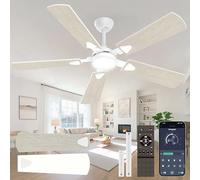 Crazypai Ventilador de techo con luces, moderno ventilador de techo de 52 pulgadas con luces y control remoto, motor CC silencioso 3CCT, ventilador de techo para dormitorio, sala de estar