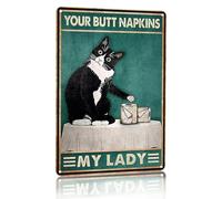 CrazySign Cat Funny Cat Baither Decor Signo de esmoquin Cat, servilleta trasero, mi seora, letrero para mujeres, amantes de los gatos de nias,
