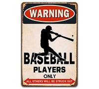 CrazySign Decoración de pared para habitación de niños, letrero divertido de béisbol para niños (244)