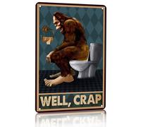 CrazySign - Letrero de hojalata con texto en ingl?s ""Bigfoot Well Crap"", dise?o vintage para ba?o, decoraci?n de pared de 20 x 30 cm (3016)