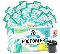 CRAZYTHUR Gel de inodoro portátil en polvo, 70 paquetes de gel de inodoro de viaje, polvo de caca con aroma a limón, gel ecológico para polvo de inodoro portátil, gel portátil para campamento y