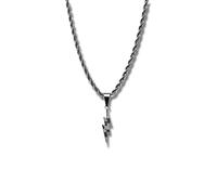 CRBNCNCPT® Cadena con colgante rayo de carbono | Acero inoxidable negro | Nobles | joyería de los hombres | Lightning (Carbon Fiber)