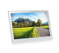CRBUDY Álbum de Fotos electrónico ultradelgado, Construido con Pantalla Digital de Alta definición de 15,4 Pulgadas, resolución de 1280 x 800, Compatible con USB, Tarjeta SD, Video y (Blanco)