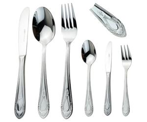 CRC Cubertería de Mesa 30 Piezas Toscana 1285 - Acero Inoxidable 18/10 - Cuchara, Cuchillo, Tenedor, Cucharilla, Tenedor Postre