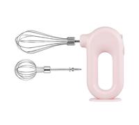CRDARAAV Batidor de huevos eléctrico para cocina, de carga rápida, funciona con pilas, ajustable, color rosa
