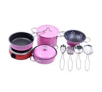 CRDARAAV Juego de utensilios de cocina para niños, color rosa, 11 piezas
