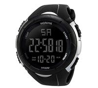 CRDARAAV Unique - Reloj de pulsera digital impermeable para hombre, deportivo, casual, a la moda, para estudiantes, temporizador, plata, as description
