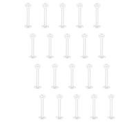 Crdifu 20 Piezas Piercing Labio Transparente Bioflex Retenedor 16G 1.2mm Labret Tragus Helix Piercing Cartílago Oculto