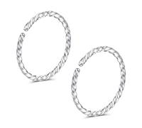 Crdifu Anillo de nariz liso de 20 g, aro de nariz de 8 mm, acero inoxidable, 0,8 mm, anillos de nariz delgados para mujeres y hombres, 2 piercings de nariz, color plateado, oro rosa, negro, joyería