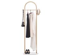 Cre Cra Perchero,Perchas,Perchero de Metal,Multifuncional Estante para Ropa, Perchas Independientes,Perchero Burro,con Estante para Zapatos,Sala de Estar y Dormitorio(Tamaño: 50x33x170cm, Color: Oro)