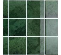 CRE8TIVE Azulejos Adhesivos Cocina Verde Oscuro Baldosas Adhesivas Pared Efecto Marmol Mosaico Adhesivo Cenefa Cocina Impermeable Azulejos Adhesivos Baño Chimenea Lavadero 30.5cm x 30.5cm 4 Piezas