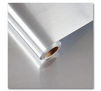 CRE8TIVE Papel Pintado Acero Inoxidable Plata 60cm x 300cm Papel Pintado Autoadhesivo Papel Aluminio de Pegar Impermeable Vinilo Cocina Vinilo Nevera Antisalpicaduras Cocina Nevera Armario Encimera