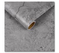 CRE8TIVE Papel pintado de hormigón gris plateado autoadhesivo, papel pintado de vinilo vintage, impermeable, efecto cemento gris, papel de contacto, papel de contacto, papel tapiz de baño, papel